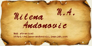 Milena Andonović vizit kartica